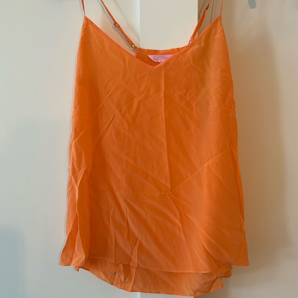 Lilly Pulitzer orange silk blouse